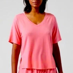 Athleta Nighttime Bliss Sleep Tee NEW WITH TAGS Hot Pink Tencel Lyocell  Size S